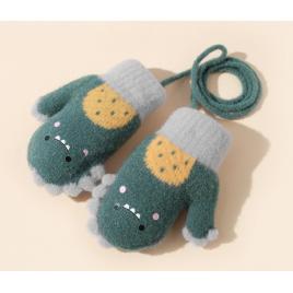 Manusi verzi imblanite pentru bebelusi - dino (marime disponibila: 6-12 luni
