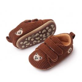 Pantofiori maro din reiat - teddy (marime disponibila: 3-6 luni (marimea 18