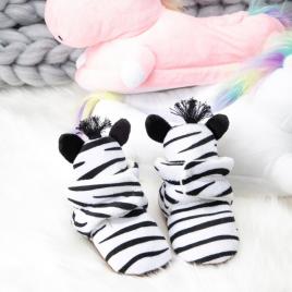 Botosei plusati pentru bebelusi - zebra (marime disponibila: 6-9 luni (marimea