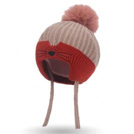 Caciulita caramiziu cu maro- pisi (marime disponibila: 9-12 luni (marimea 20
