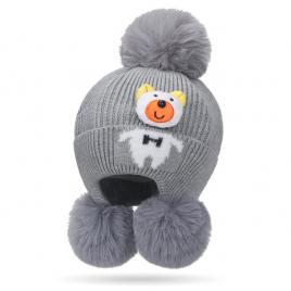 Caciulita gri - baby bear (marime disponibila: 9-12 luni (marimea 20