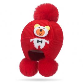 Caciulita rosie - baby bear (marime disponibila: 9-12 luni (marimea 20