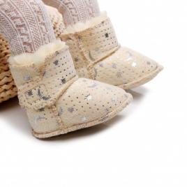 Cizmulite ivoire cu stelute argintii - season (marime disponibila: 3-6 luni