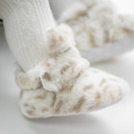 Botosei albi din blanita - animal print (marime disponibila: 6-9 luni (marimea