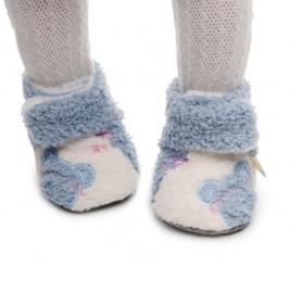Botosei imblaniti bleu cu alb - teddy (marime disponibila: 6-9 luni (marimea 19