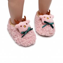Botosei roz din blanita - renul (marime disponibila: 3-6 luni (marimea 18