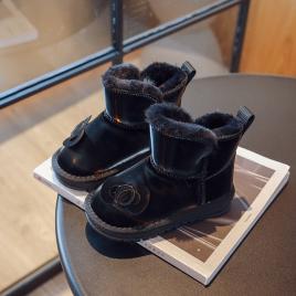 Cizme negre imblanite - flower (marime disponibila: marimea 25)