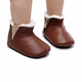 Cizmulite maro inchis imblanite pentru bebelusi - simply (marime disponibila: