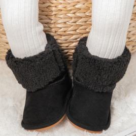 Cizmulite negre imblanite pentru baietei - kenny (marime disponibila: 3-6 luni