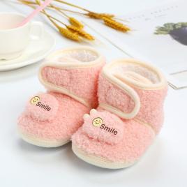 Cizmulite roz plusate - smile (marime disponibila: 3-6 luni (marimea 18