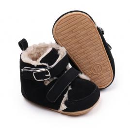 Ghetute imblanite negre - fur (marime disponibila: 3-6 luni (marimea 18