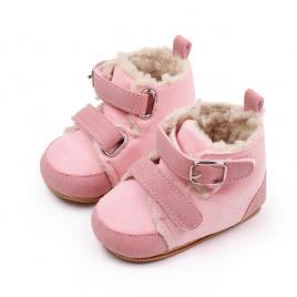 Ghetute imblanite roz - fur (marime disponibila: 3-6 luni (marimea 18