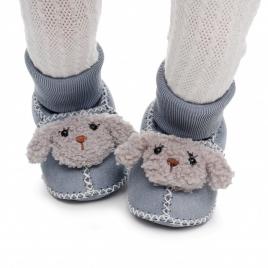 Cizmulite imblanite gri pentru bebelusi - oita (marime disponibila: 3-6 luni