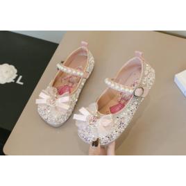 Pantofi roz cu strasuri, paiete si perlute - princess (marime disponibila: