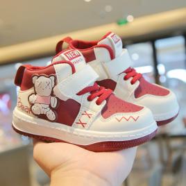 Adidasi albi cu visiniu - bear (marime disponibila: marimea 23)