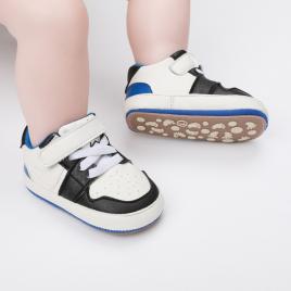 Adidasi albi cu negru si albastru - smart (marime disponibila: 3-6 luni
