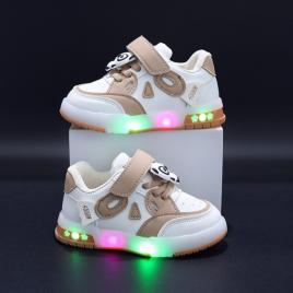 Adidasi crem cu alb cu luminite - panda (marime disponibila: marimea 30)