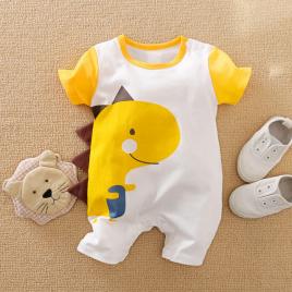 Salopeta alba - yellow dino (marime disponibila: 12-18 luni (marimea 21