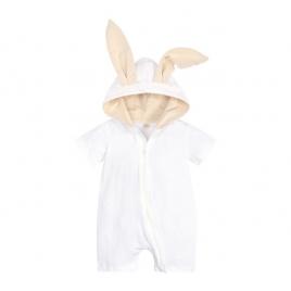 Salopeta alba pentru bebelusi - bunny (marime disponibila: 3-6 luni (marimea 18
