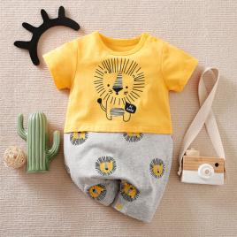 Salopeta galbena pentru bebelusi - lion (marime disponibila: 3-6 luni (marimea