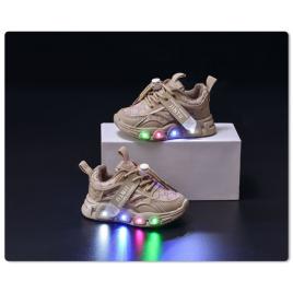 Adidasi crem cu luminite - seika (marime disponibila: marimea 21)