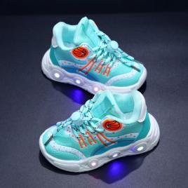 Adidasi turcoaz cu luminite - baseball (marime disponibila: marimea 30)