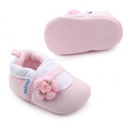 Botosei bebelusi, roz cu floricica (marime disponibila: 3-6 luni (marimea 18