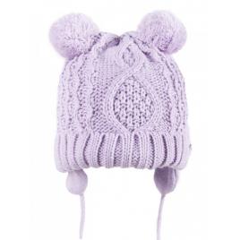 Căciulă de iarnă pentru fetite cu două pompoane, violet, legată (marime