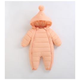 Combinezon roz somon pentru fetite, din fas (marime disponibila: 2 ani)