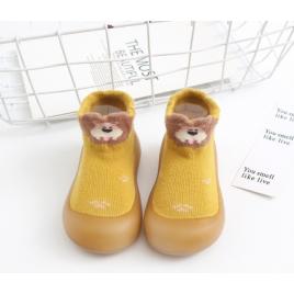 Mocasini galben mustar cu talpa antiderapanta - happy lion (marime disponibila: