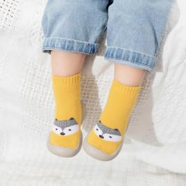 Mocasini galben mustar cu talpa antiderapanta - happy teddy (marime