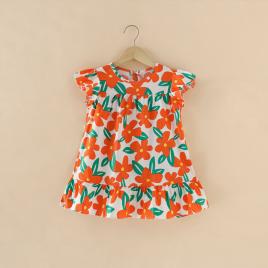 Rochita pentru fetite - orange flowers (marime disponibila: 2 ani)