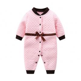 Salopeta roz cu detalii maro (marime disponibila: 0-3 luni)