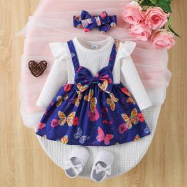 Sarafan cu maneca lunga - little butterfly (marime disponibila: 18-24 luni)