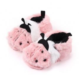Botosei pentru bebelusi, roz, cu design buburuza (marime disponibila: 9-12 luni