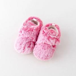 Botosei roz - pufosila (marime disponibila: 6-9 luni (marimea 19 incaltaminte))