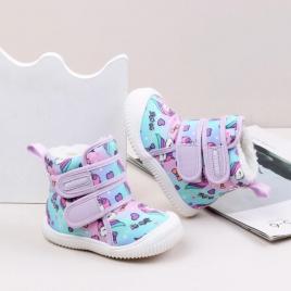 Cizme imblanite cu imprimeu ponei pentru fetite (marime disponibila: marimea 27)