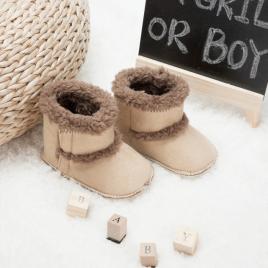 Cizmulite crem imblanite pentru bebelusi - bears (marime disponibila: 6-9 luni