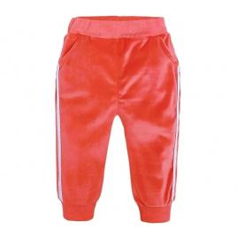 Pantaloni corai din catifea pentru bebelusi si copii (marime disponibila: 3-6