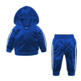 Trening albastru din catifea pentru bebelusi si copii (marime disponibila: