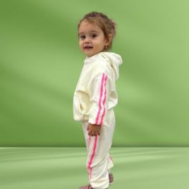 Trening ivoire din catifea pentru fetite - dungi roz (marime disponibila: 3 ani)