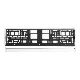 Set 2 suporti numere inmatriculare din plastic, cromati
