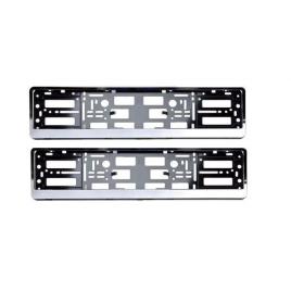 Set 2 suporti numar inmatriculare cromat