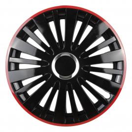 Set 4 capace falcon negru cu rama rosie r16