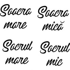 Set 4 stickere decorative pentru pahare si accesorii nunta p21+p22