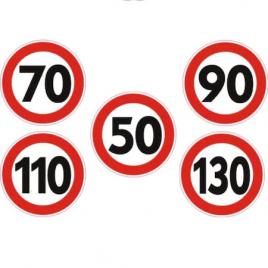 Set abtibilduri idealstore pentru limitare de viteza reflectorizante 50 km/h,