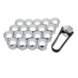 Set capacele ornament prezoane, 20+1 cadou, 17 mm, culoare cromat