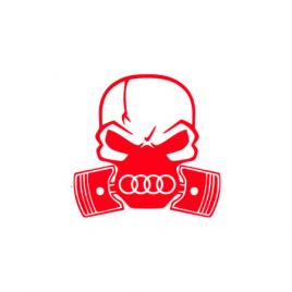 Sticker auto audi toxic, 20x20 cm, rosu