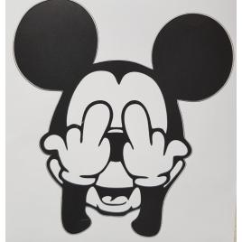Sticker decorativ auto, mickey mouse obscene, negru, 12x13 cm