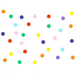 Sticker decorativ perete buline colorate pentru camera copilului - 30 buc